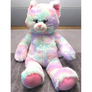 Build a Bear Kitty Cat BAB Plush Swirl Pastel Tie-Dye Pink Purple Stuffed Animal